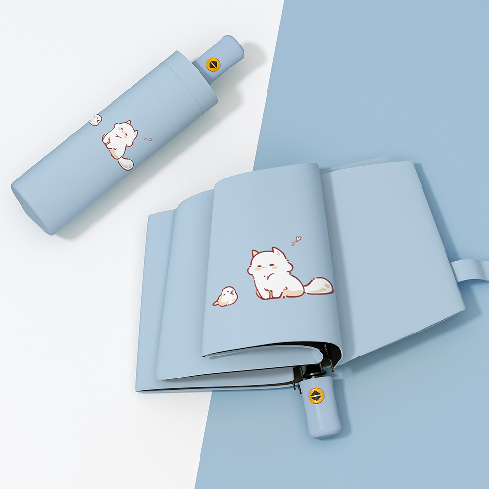 Rain enjoys animated paraguas automáticas paraguas divertidas para gatos sol y lluvia paraguas plegables para mujeres paraguas de sol regalos