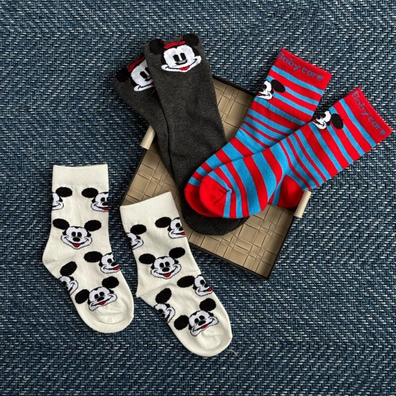 Children's Socks Cartoon Deodorant Class a Mid-Calf Socks Pure Cotton Girls' Socks New Sweat-Absorbent and Sweat-Wicking Mickey Kidsren's Socks Trendy Children's Socks Cartoon Deodorant Class a Mid-Calf Socks Pure Cotton Girls' Socks New Sweat-Absorbent and Sweat-Wicking Mickey Kidsren's Socks Trendy