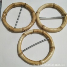内径6cm天然竹根圆环形竹节腰带扣竹鞭皮带扣圆形扣环拉环