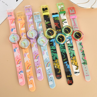 Cartoon animal jelly silicone pointer children's watch Student men's and women's watch
