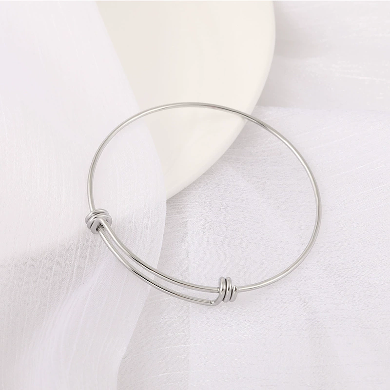 Adjustable Stainless Steel Bracelet, 304 Stainless, Elastic Wire, 65 mm