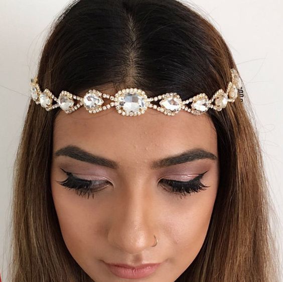 Moda europea y americana gota de agua cadena accesorios para el cabello rhinestone personalizado tocado nupcial accesorios calientes headwear femenino