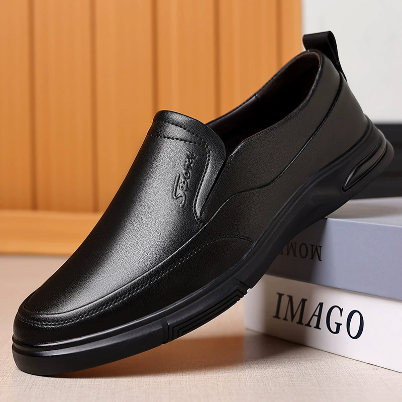 Весенне-осенняя мужская обувь для среднего и пожилого возраста, весенне-Осенняя обувь для пап, деловая повседневная мужская кожаная обувь из воловьей кожи с мягкой подошвой, кожаная обувь для среднего возраста