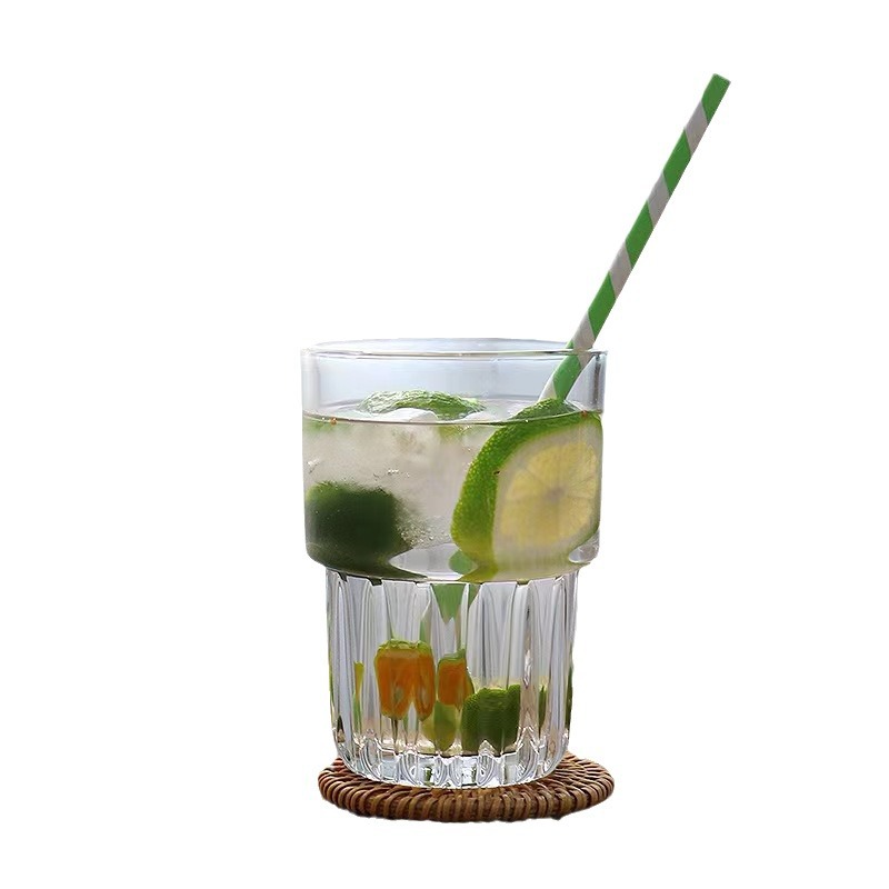 INS Internet celebridad vidrio nuevo apilable fruta té taza leche té taza vidrio caliente beber té jugo taza catering taza