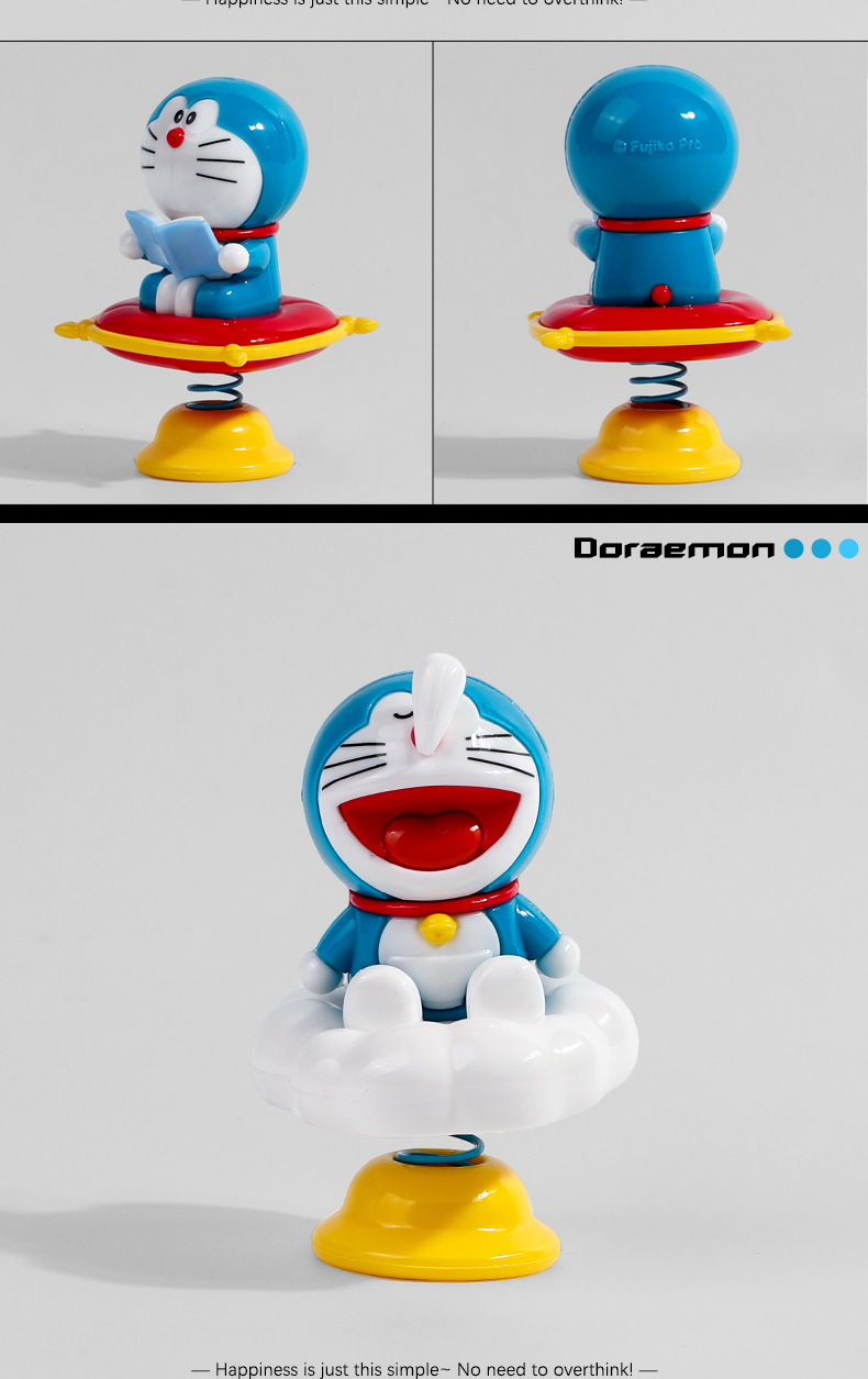 Official Doraemon Cute Time Car Ornament Doraemon Shaker Trendy Toy Desktop Decoration