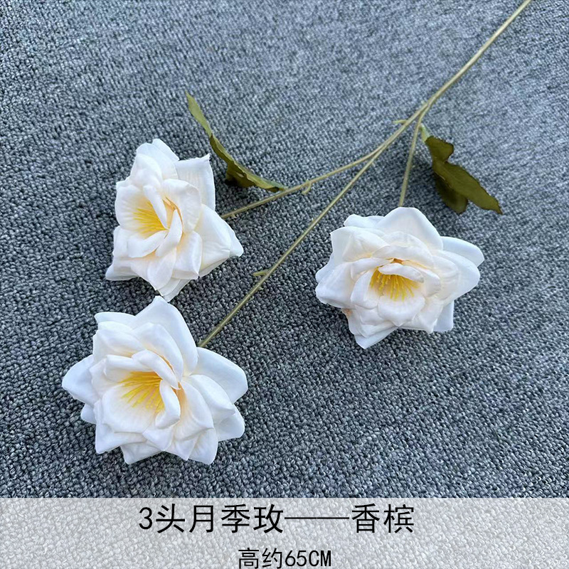 Artificial Rosa sola franela Rosa flor artificial boda decoración del hotel decoración del hogar arreglo de flores flor artificial Rose