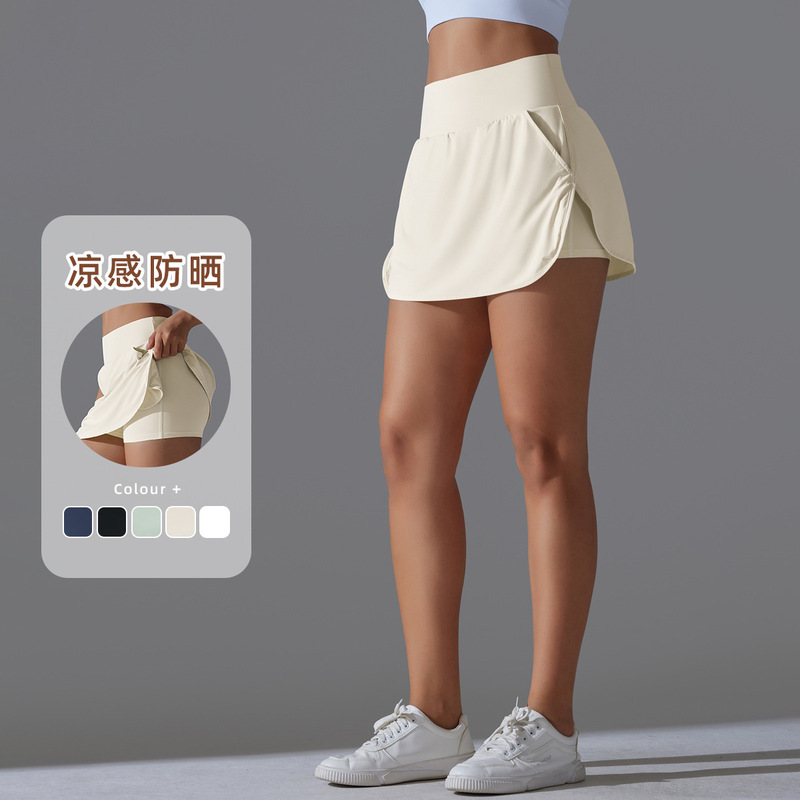 New Fake Two-Piece Inner Naked Slim-Fit Slimming Pocket Tennis Skirt Cool Sunscreen Yoga Fitness Skirt New Fake Two-Piece Inner Naked Slim-Fit Slimming Pocket Tennis Skirt Cool Sunscreen Yoga Fitness Skirt