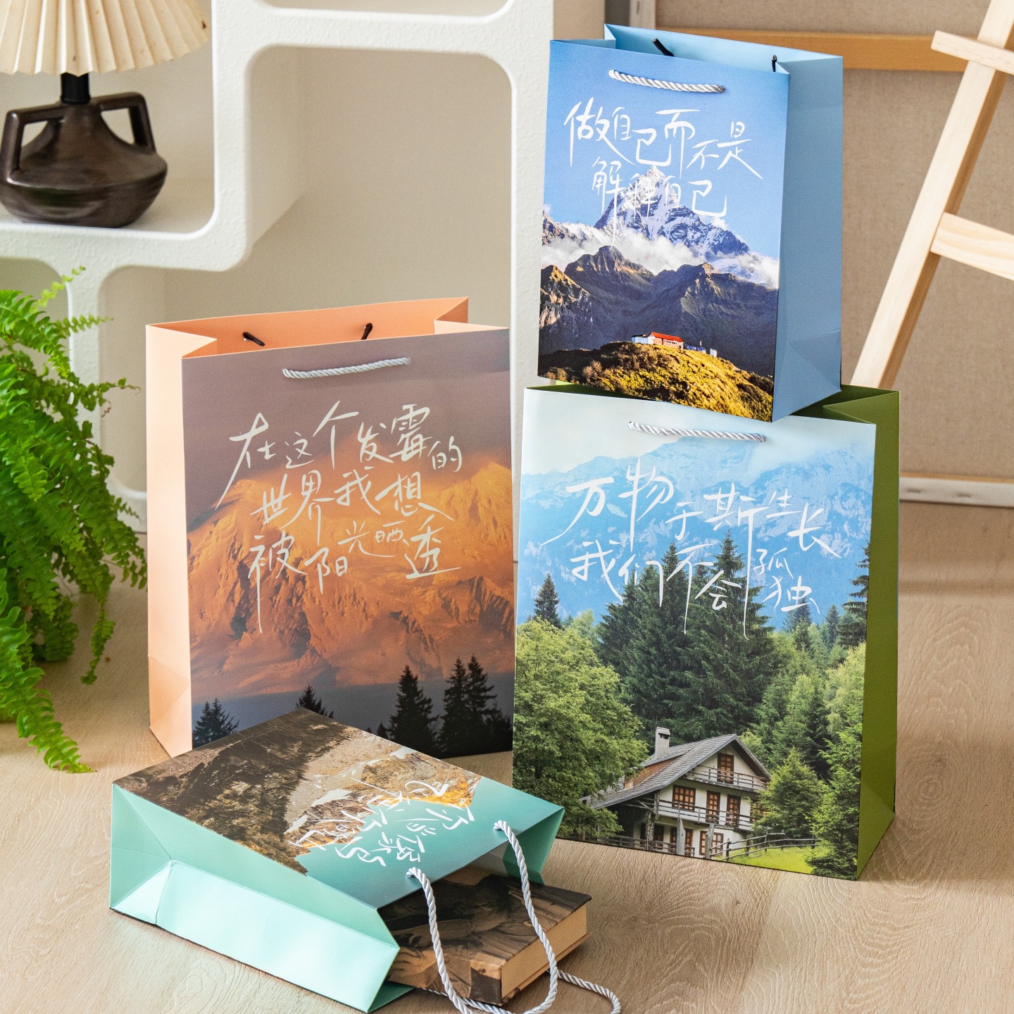 吾忆风景系列礼品袋小清新创意手提袋高颜值送朋友生日礼物包装袋