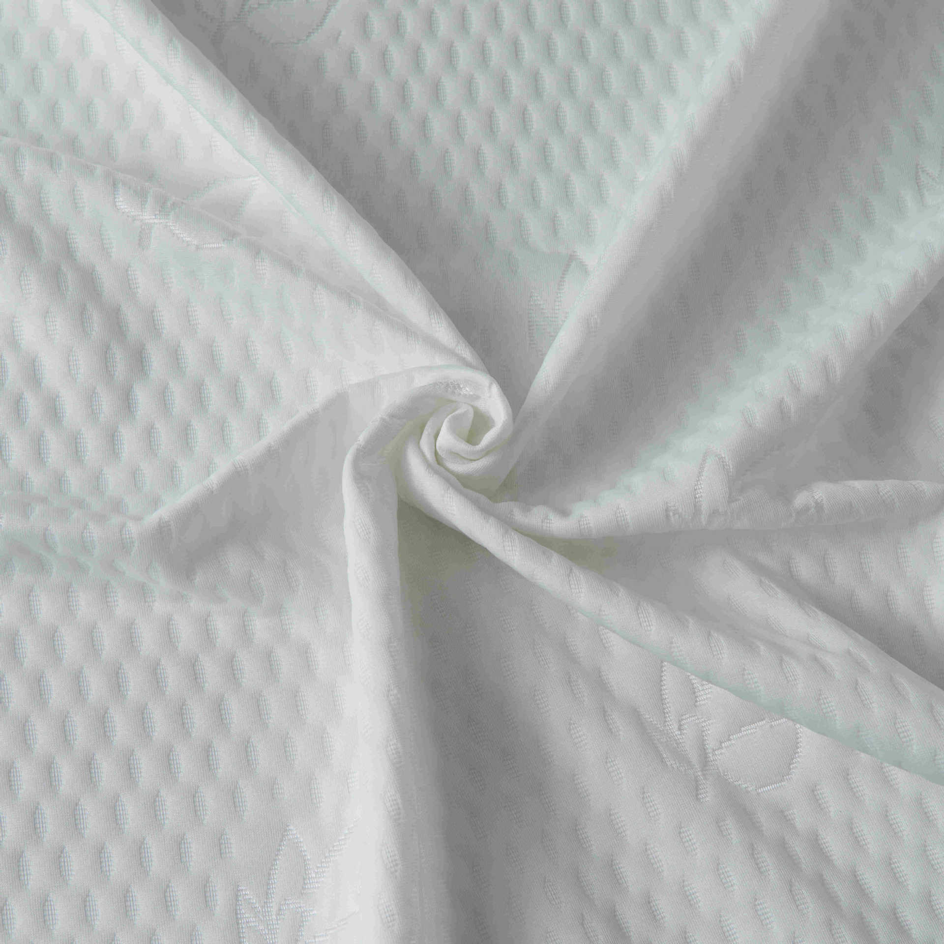 Blanco unilateral tejido Jacquard tela de colchón tela de punto ancho tela de lana abrasiva ropa de cama tela textil