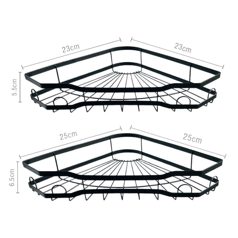 Amazon nuevo baño triángulo de almacenamiento rack ponche-libre baño esquina estante triángulo cesta en forma de abanico estante de almacenamiento de esquina