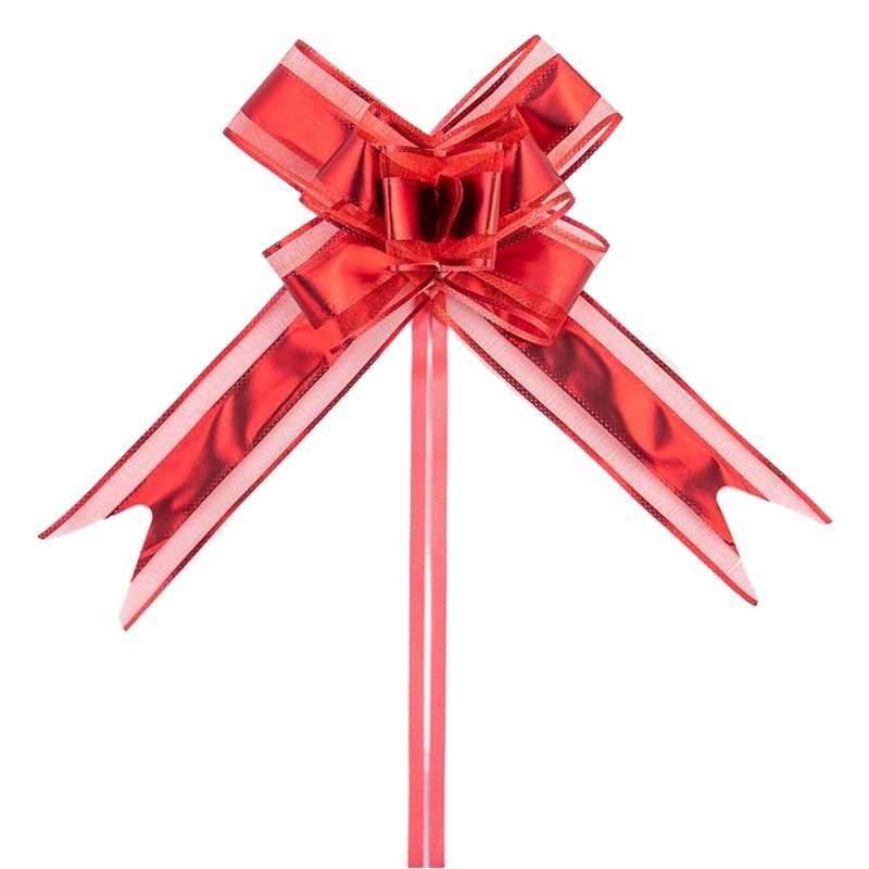 Cross-border 50 large new matte snow yarn bow hand pull flower Christmas gift flower fruit basket packaging pull flower