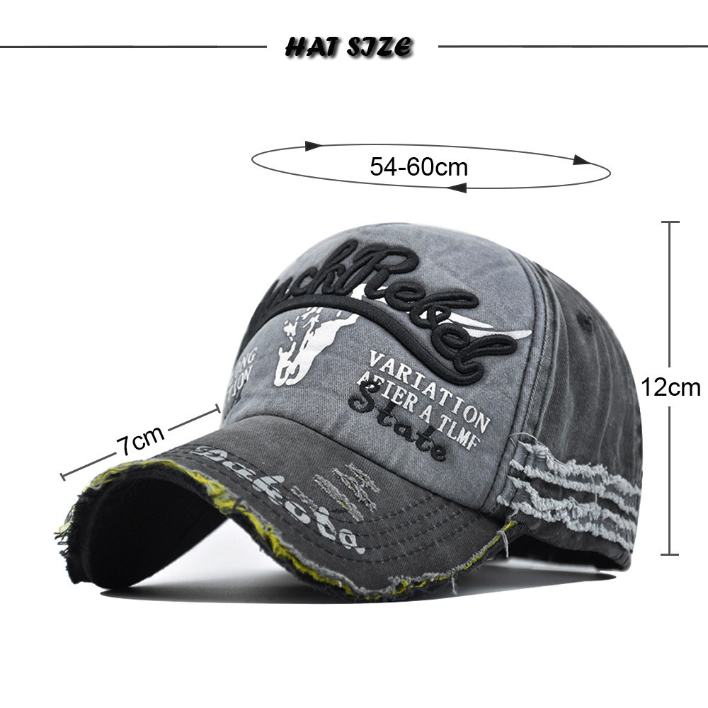 Cappello da baseball Bullhead con linguetta d'anatra con bordo spezzato lavato per uomo e donna_voghion.com