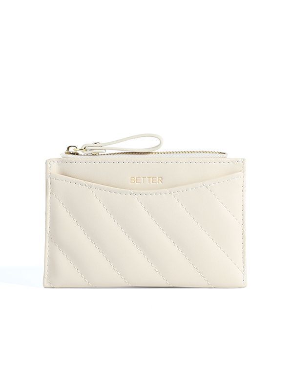 Nuevo titular de la tarjeta Haitao monedero titular de la tarjeta de gran capacidad simple auricular bolsa ultra-delgada de color sólido con cremallera titular de la tarjeta pequeña para las mujeres