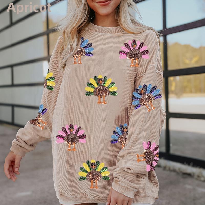 2025 European and American Autumn and Winter New Christmas Printed Sweatshirt Women's Loose Long-Sleeved Pullover Cross-Border Women's Fashion Sweater