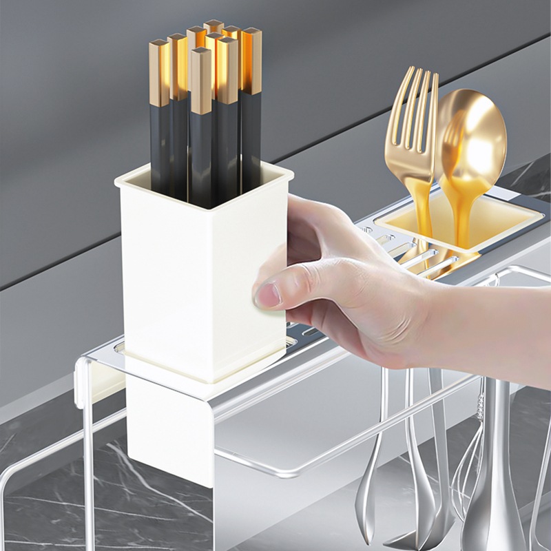 Rack de almacenamiento multifuncional de cocina de mesa de cuchillo de cocina tabla de corte palillos barril de acabado rack de almacenamiento integrado de herramientas de corte