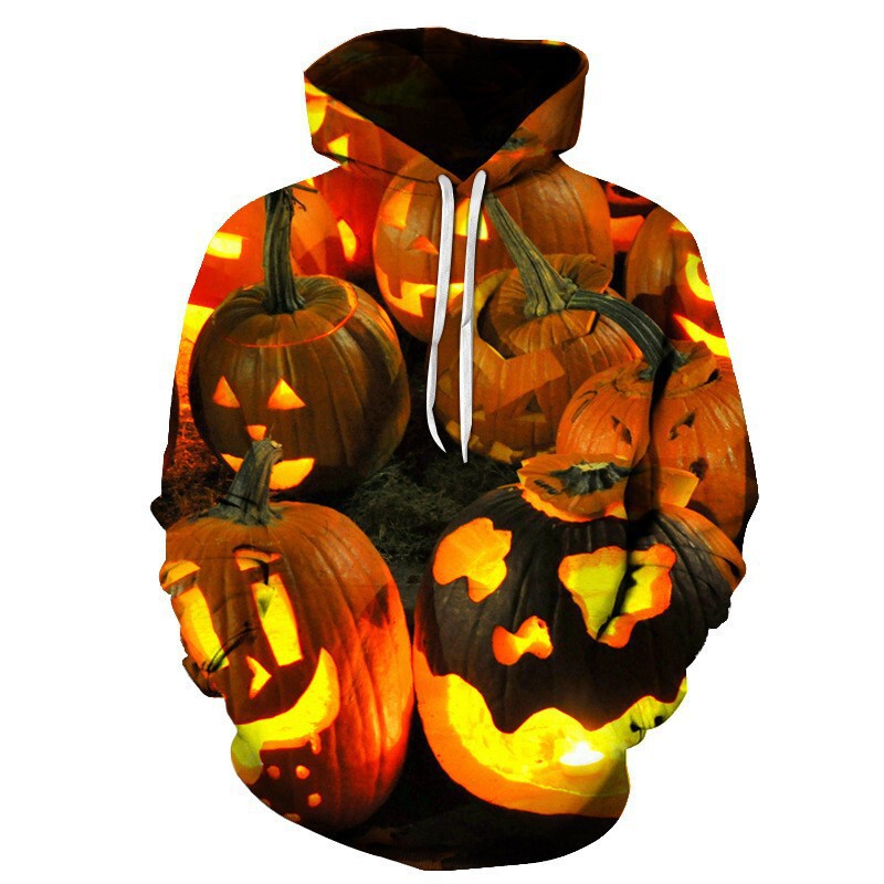 25 Halloween Horror Pumpkin Head 3D Hoodie Fashionable Unisex Sports Streetwear Pullover Men's Clothing