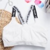 Straps with letters, underwear, top with cups, tube top, bra top, sports bra, English letters