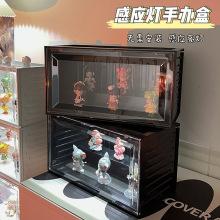 带灯声控盲盒摆件展示柜泡泡玛特手办可叠加集装箱展示架