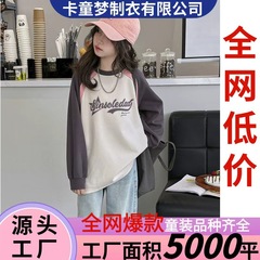 洋气时髦炸街女童卫衣春秋2025新款秋装宽松中大童圆领打底衫上衣