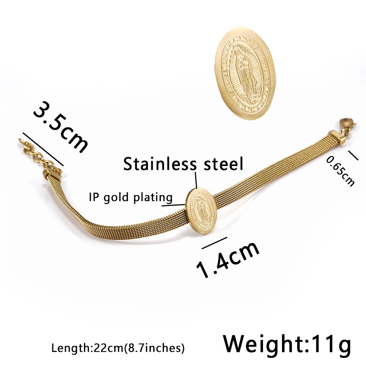 Portrait Pattern Retro Portrait Titanium Steel Polishing Bracelets
