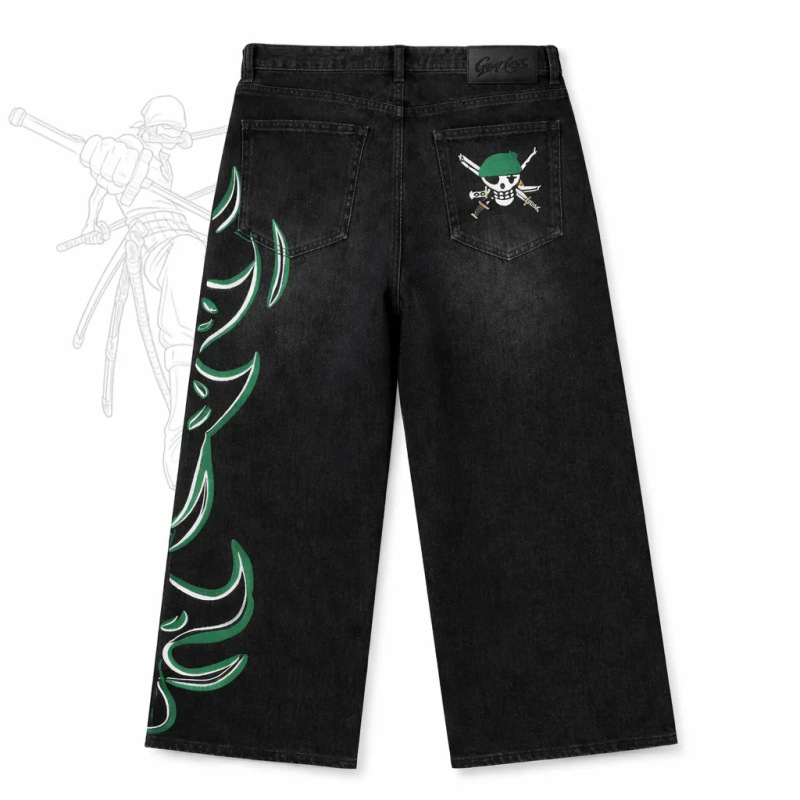 Cross-Border European and American Independent Site Washed Vintage Anime Low-Waist Wholesale Women's Straight Wide-Leg Jeans Cross-Border European and American Independent Site Washed Vintage Anime Low-Waist Wholesale Women's Straight Wide-Leg Jeans