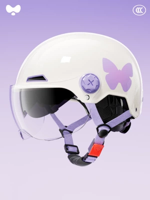 Motosiklet kaskı (dəbilqə), Vehicles for Girls, No Hair Pressure - 3c-white-butterfly-internal-and-external-double-mirrors-class-a-new-national-standard-one-size-fits-all