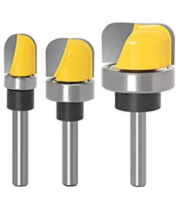 1/4 6MM 3PC仿型圆底1/4*1/2 3/4 28.6MM修边机雕刻铣刀