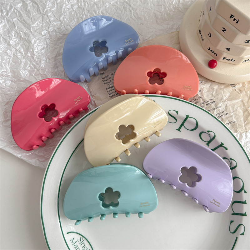 45g Weight Hair Claws Hair Accessories Type 1 Piece Quantity Casual, Daily Occasion Acetic acid sheets Material Flower Pattern All Seasons Season Women's Gender Cute, Sweet Style Cute Sweet Women's Flower Acetic Acid Sheets Hair Claws 2