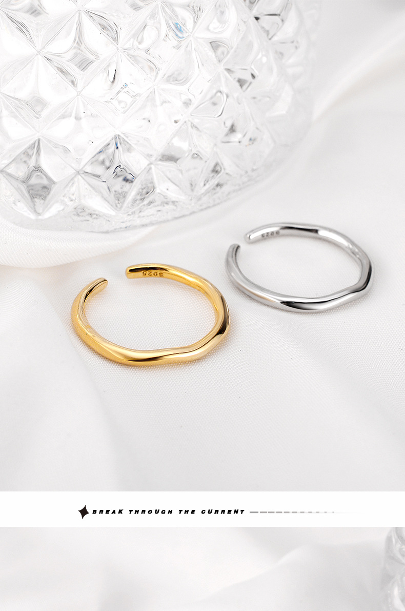 Simple Style Solid Color Silver Plating Open Ring 1 Piece display picture 1