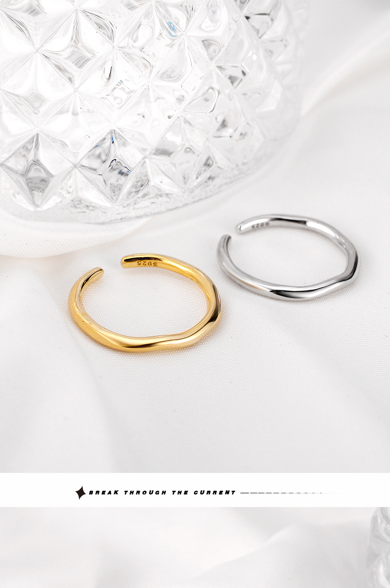 Simple Style Solid Color Silver Plating Open Ring 1 Piece