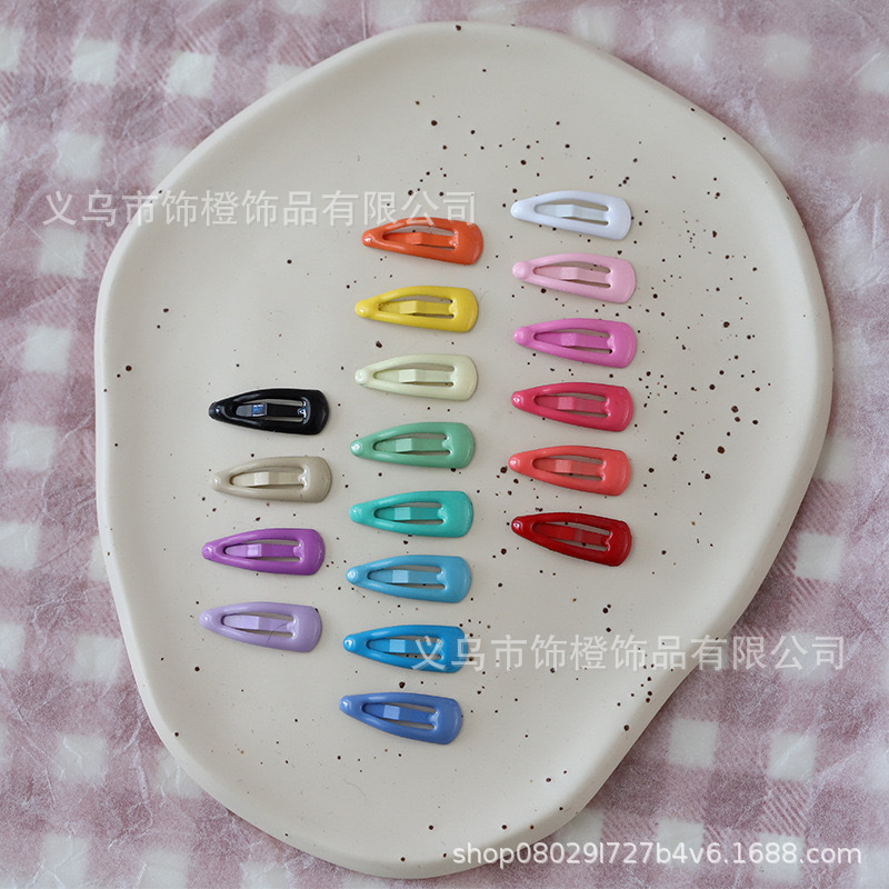 Super mini 2cm water drop glue BB clip square bright oil small hair clip BJD doll pet bb clip hair accessories wholesale