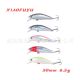 2 Pcs Sinking Minnow Fishing Lures Hard Baits Fresh Water Bass Swimbait Tackle Gear