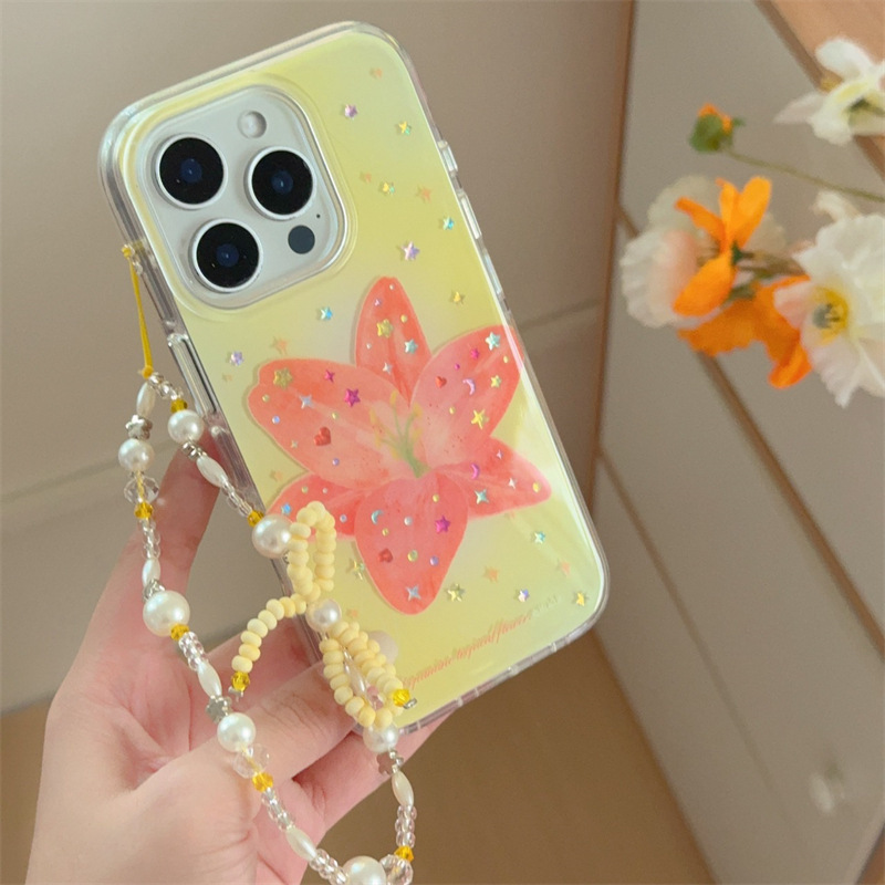 Estrella de color coreana flor de la isla para Apple 15Pro/16Pro funda para teléfono móvil 14/13 nueva 16ProMax mujer