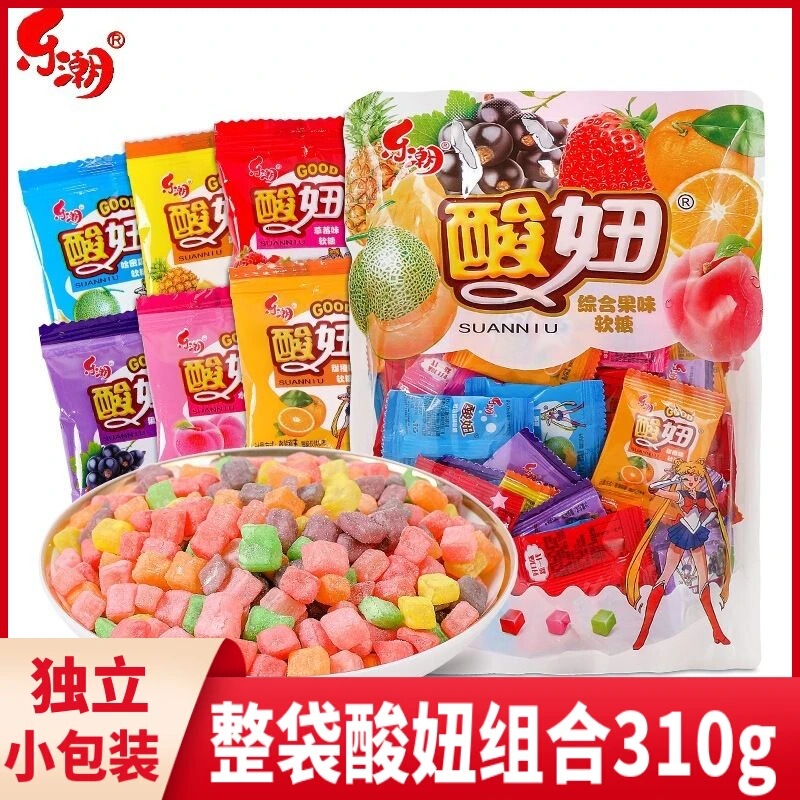 Lechao Sour Girl Gummy 310g Fruit Candy Mixed Gummy Candy Childhood Candy Nostalgic Casual Snack Candy Wholesale