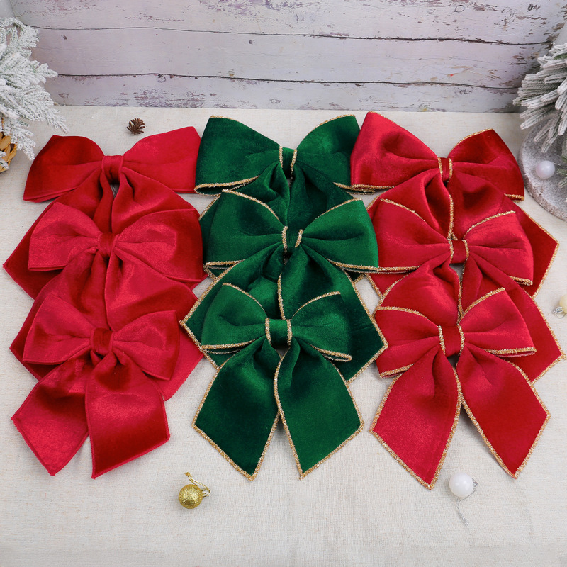 Christmas Decorations Red Velvet Bow New Year Festive Hanging Ornaments Party Decoration Arrangement Handmade Wholesale in Stock Christmas Decorations Red Velvet Bow New Year Festive Hanging Ornaments Party Decoration Arrangement Handmade Wholesale in Stock