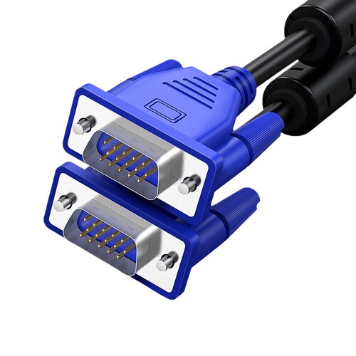 Biaz HD VGA cable computer TV projector monitor cable double magnetic ring blue head 3+6 wire core