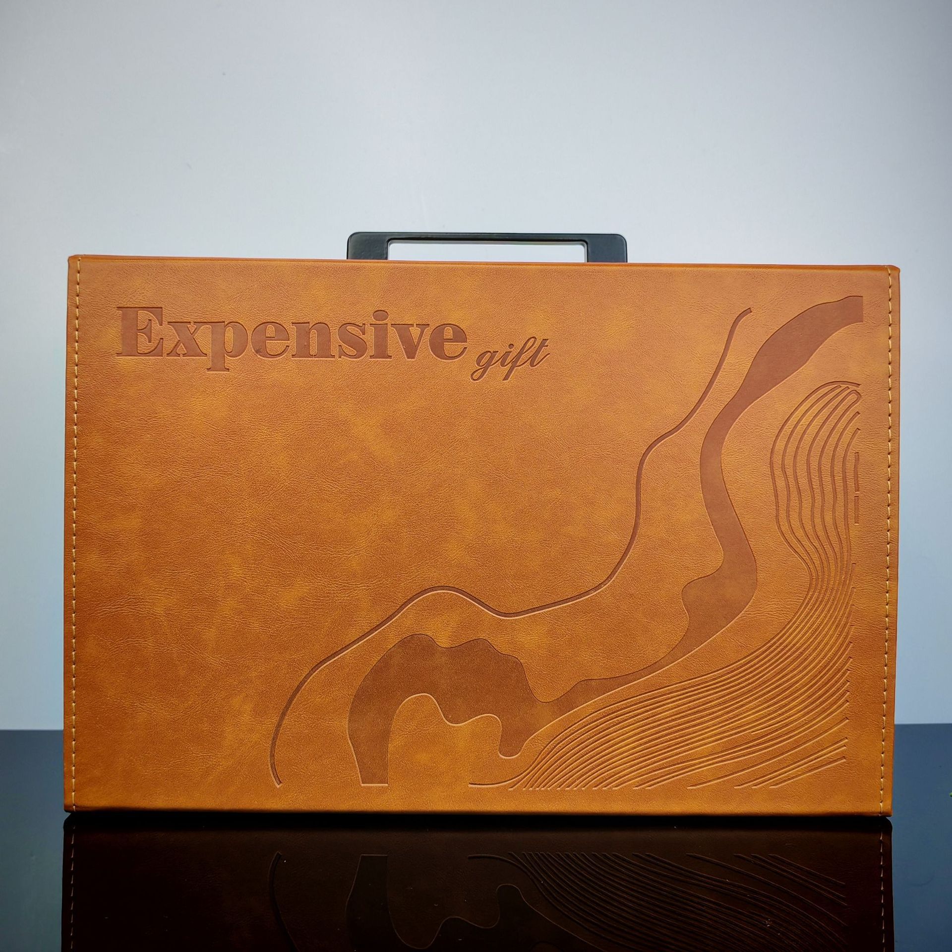 Set de cafetera de lavado de mano, cafetera de café de cuero de alta calidad, caja de regalo de negocios, molinera de frijoles de mano