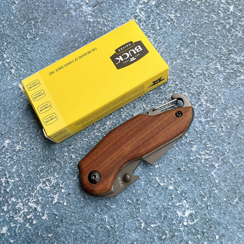 Outdoor Knife Camping Self-defense Knife X48 Folding Knife Multi-functional Bottle Opener Key Knife Portable Mini Wooden Handle Knife
