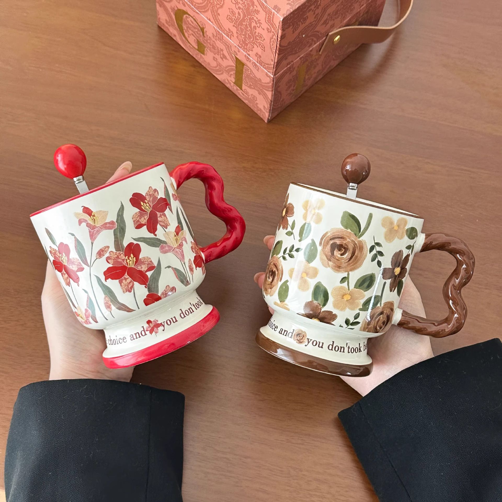 Nicho de regalo de cumpleaños de alto nivel para chicas tazas de agua prácticas de alto valor de diseño creativo tazas de cerámica tazas image 1