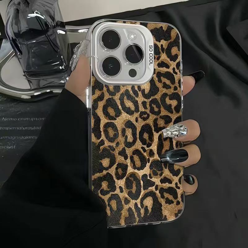 Nuevo estampado de leopardo para Apple 16Promax funda para teléfono móvil iPhone15 creativo 14Pro personalidad 13/12/11x