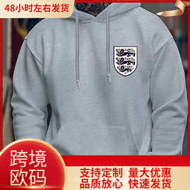 采购产品男子的休闲连帽运动衫与英格兰印刷-冬季套头衫，定期适