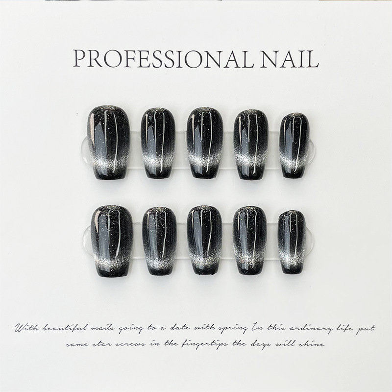 Fan ojo de gato marrón corto (una caja de 10 piezas)