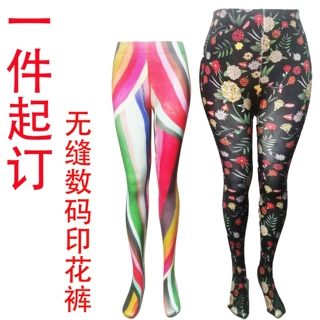一件起定印花丝袜裤个性印花涟裤袜跨境无缝印花打底裤源头工厂