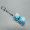 Two-button transparent shell-silicone blue cat claw