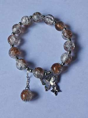 S012-jade butterfly bracelet [coffee color]