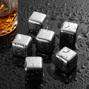 304 Stainless Steel Ice Cubes, Foreign Wine Whiskey, Non-Dilution Ice Tartar, Recyclable Iron Metal Cold-Keeping Ice Cubes