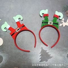 跨境新款圣诞节老人裤脚发箍 派对聚会装饰发箍 圣诞老人儿童表演