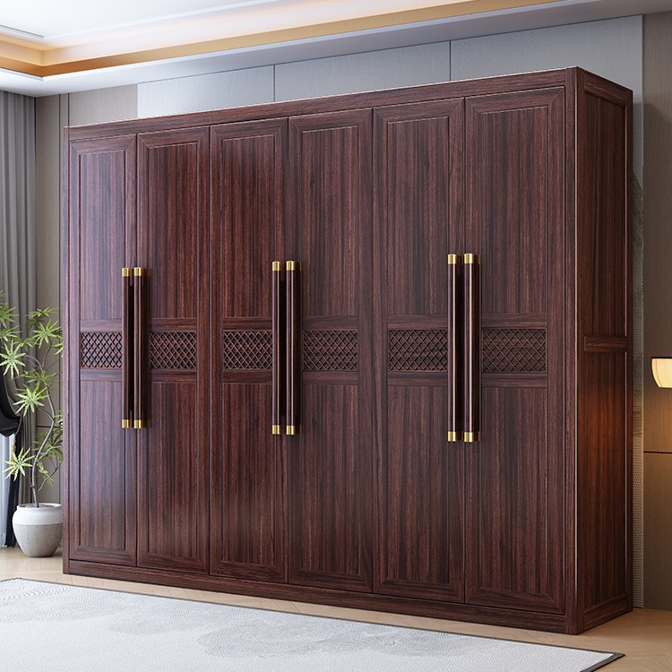 Nuevo armario de madera de ébano de estilo chino, moderno y simple, hogar, apartamento grande y pequeño, armario del dormitorio principal de almacenamiento y almacenamiento