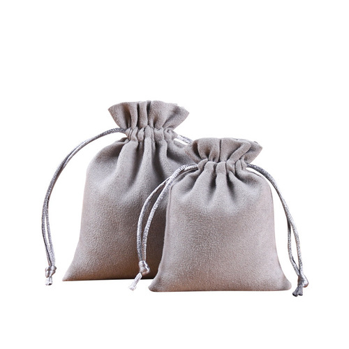Wholesale jewelry accessories packaging bags, beaded bag with suede fabric, drawstring closure, factory direct sale, dropshipping