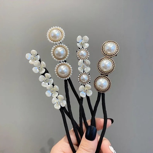 Korean style round bun twisted clip hair pin French pearl shell daisy female hair accessory vintage hairpin wholesale